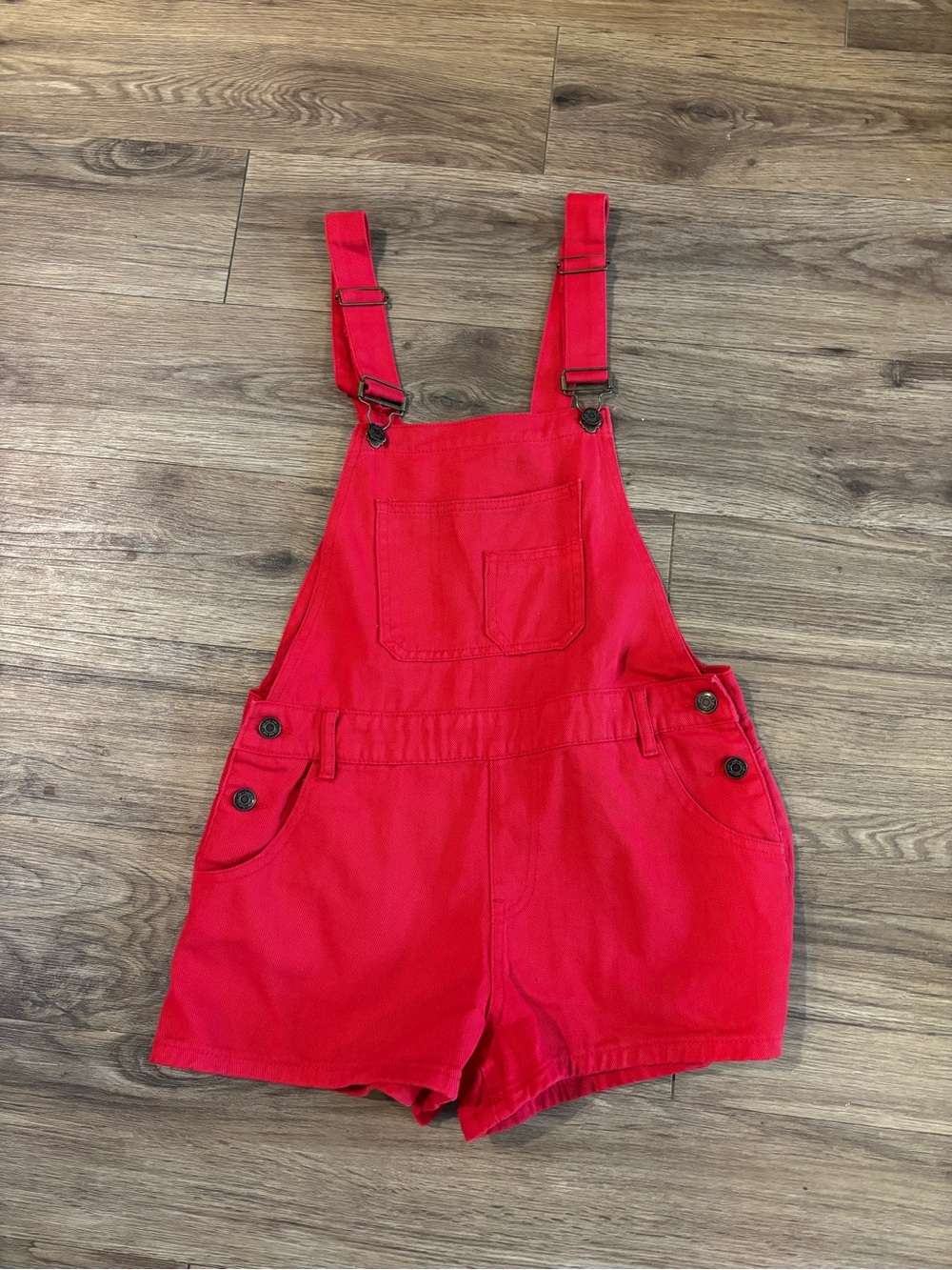NWT! Sadie & Sage Bright Red Short Overalls Romper